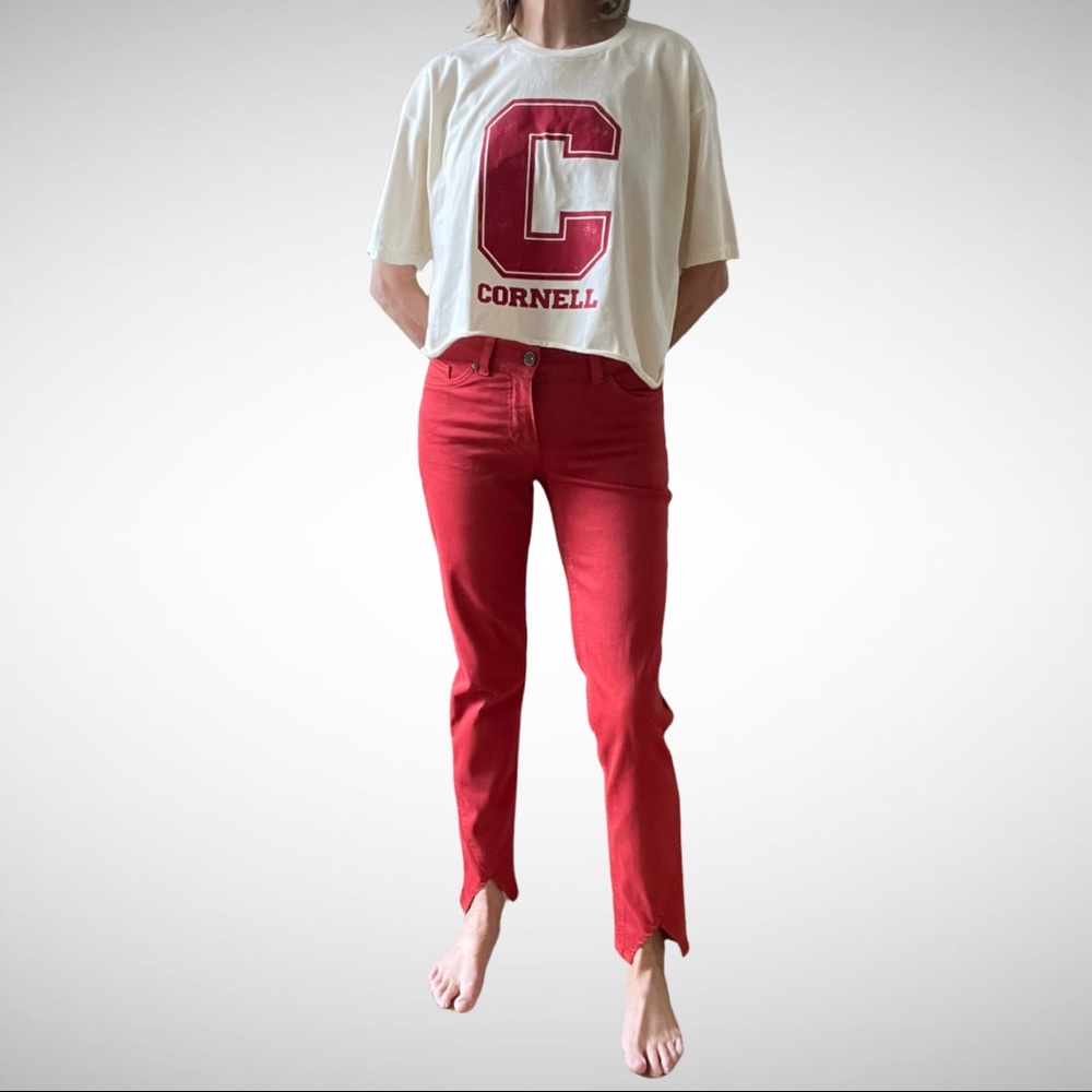 Trdmrk Cream Cornell Cropped Cotton T-Shirt M